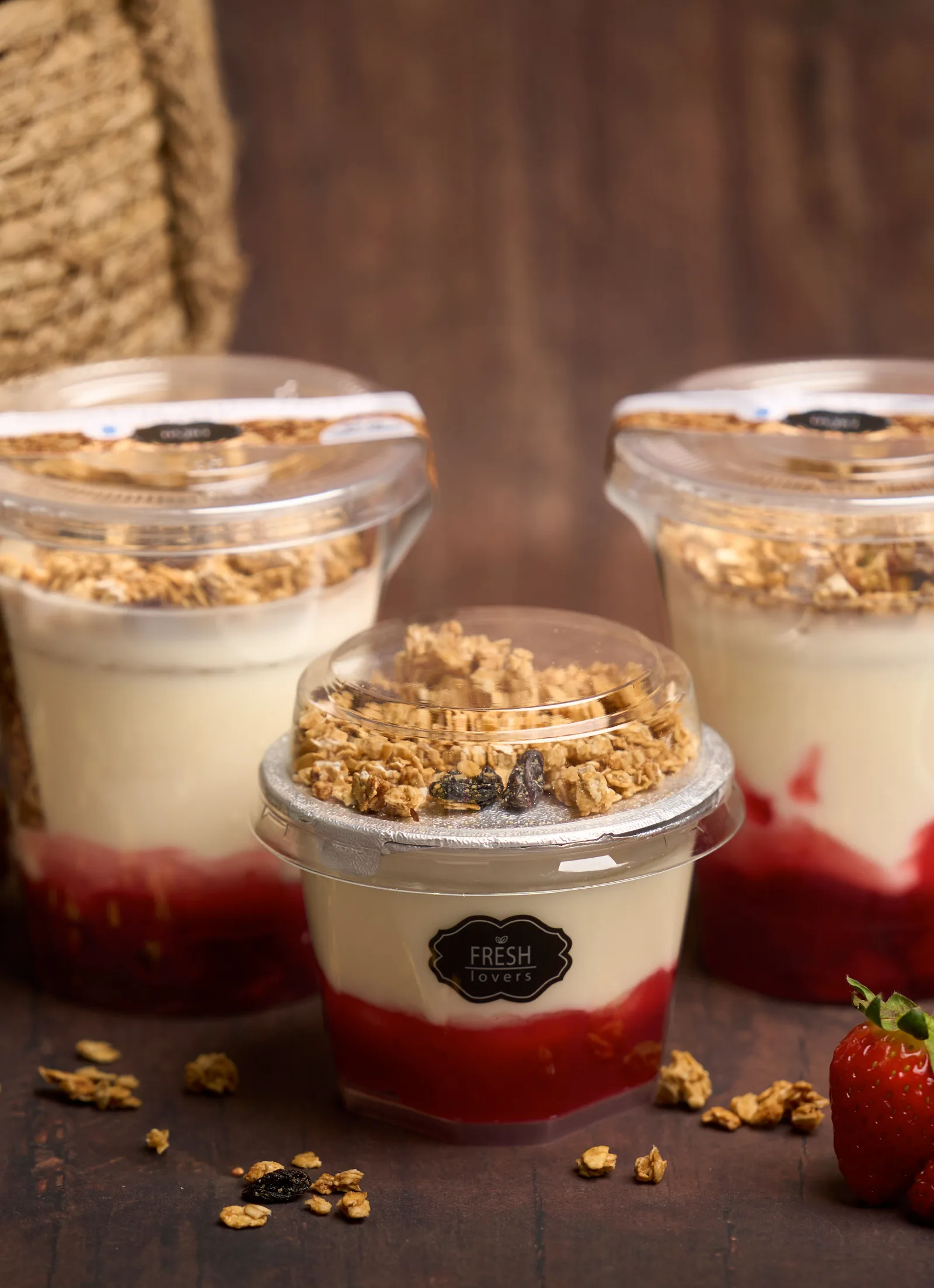 Parfait de Yogurt con Granola Fresa — Fresh Lovers